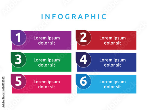 Vector blank business diagram infographics template element design chart step by step