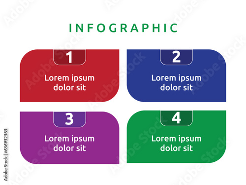Vector blank business diagram infographics template element design chart step by step