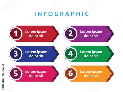 Vector blank business diagram infographics template element design chart step by step