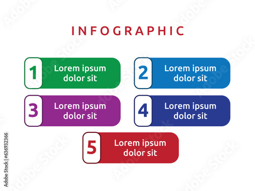 Vector blank business diagram infographics template element design chart step by step
