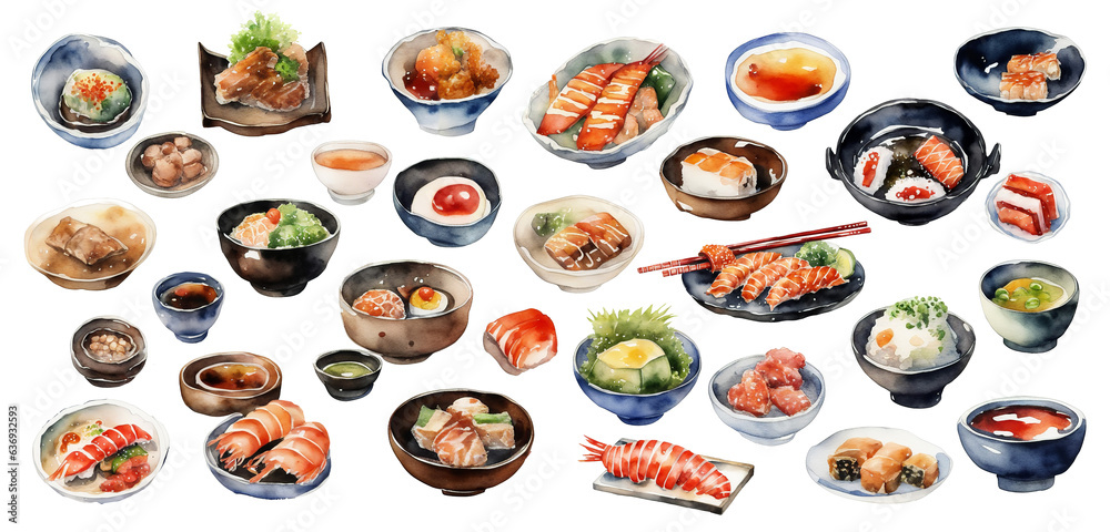 Set of japanese seafood, sushi, salmon. Set of japanese seafood, sushi, salmon.