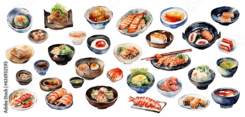 Set of japanese seafood  sushi  salmon.