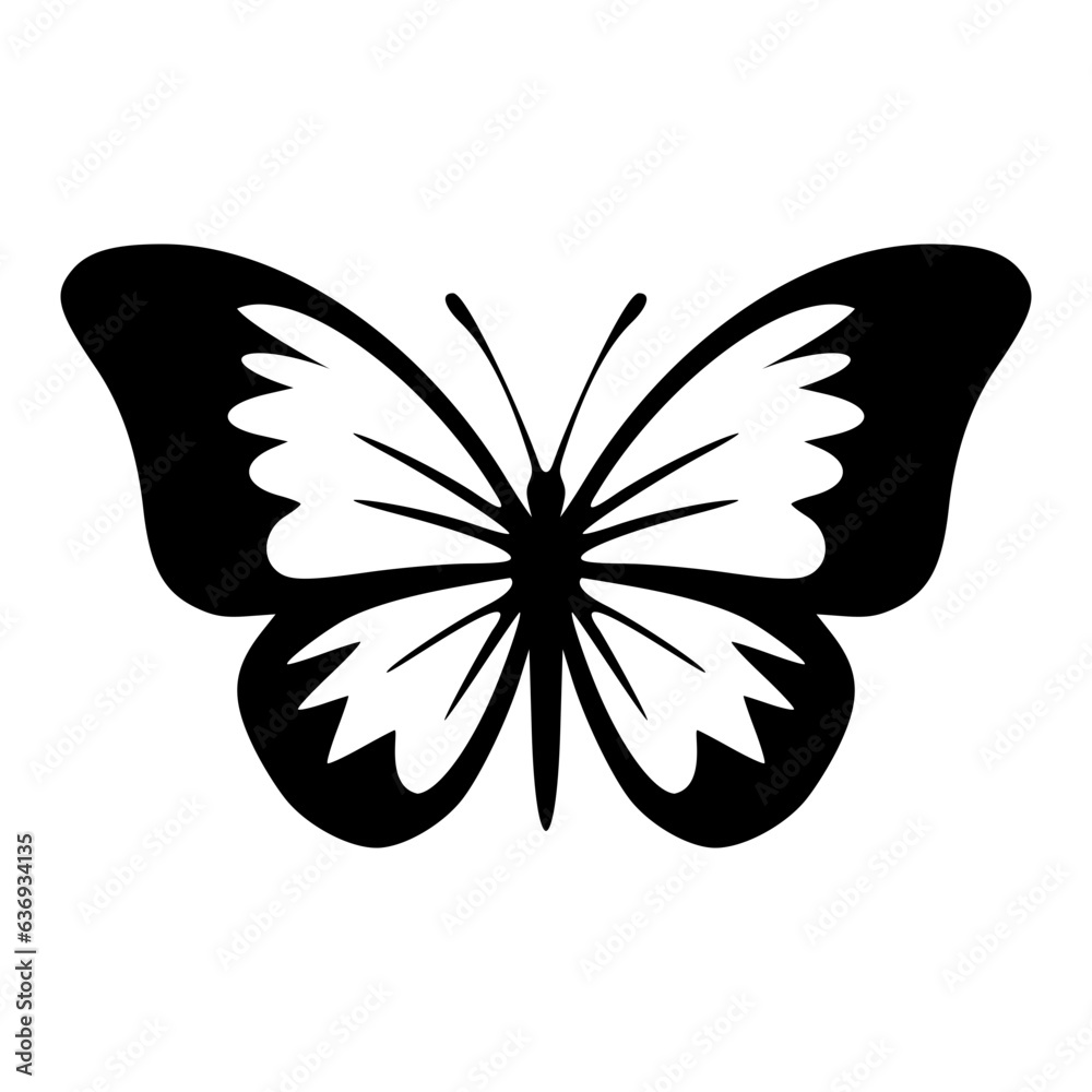 Butterfly silhouette icon logo vector illustration