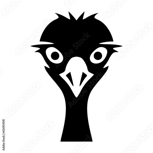 Emu bird face icon logo vector illustration