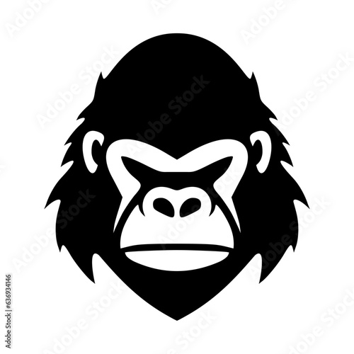 Angry gorilla face icon logo vector illustration photo