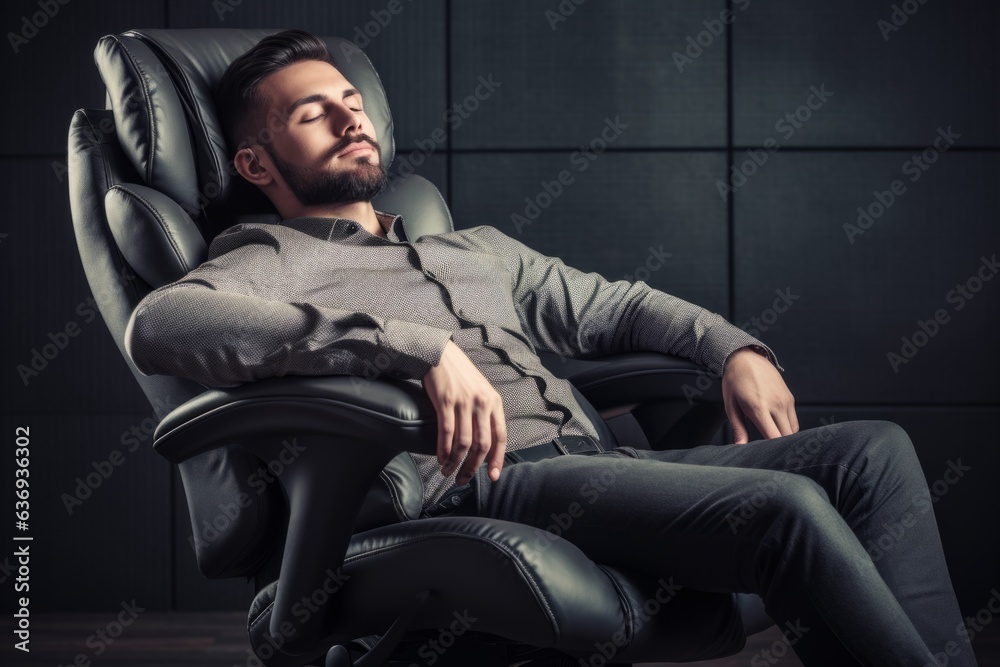 Sleepy tired sleeping person business man caucasian office employee businessman manager boss exhausted exhaustion sitting office chair entrepreneur overworked stress occupation exhausted exhaustion