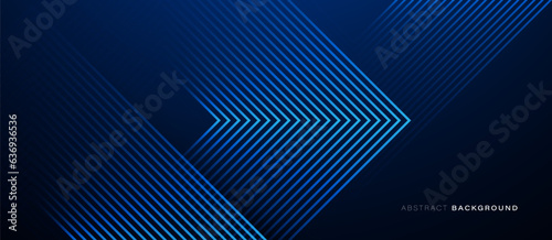 Abstract background with glowing triangle geometric lines. Modern shiny blue lines pattern. Futuristic technology concept. Vector illustration