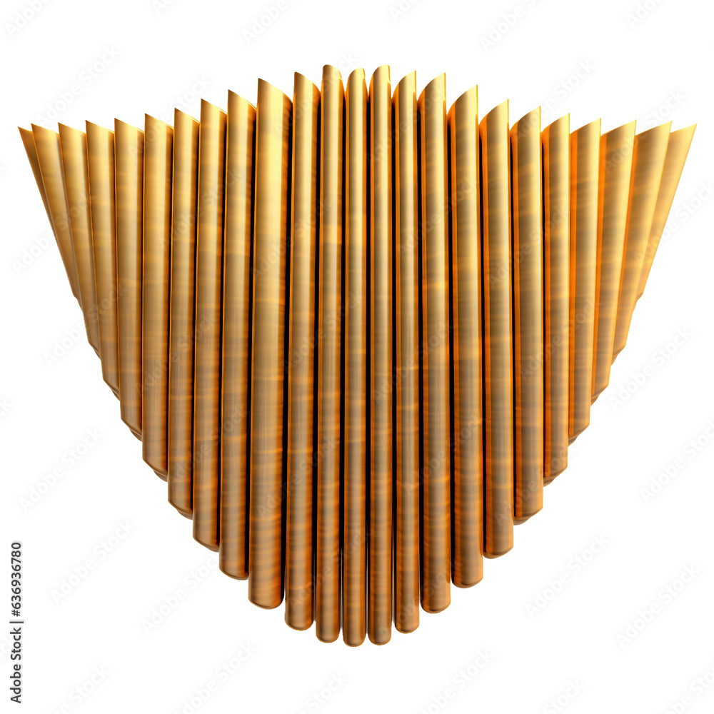 Pan flute. isolated object, transparent background