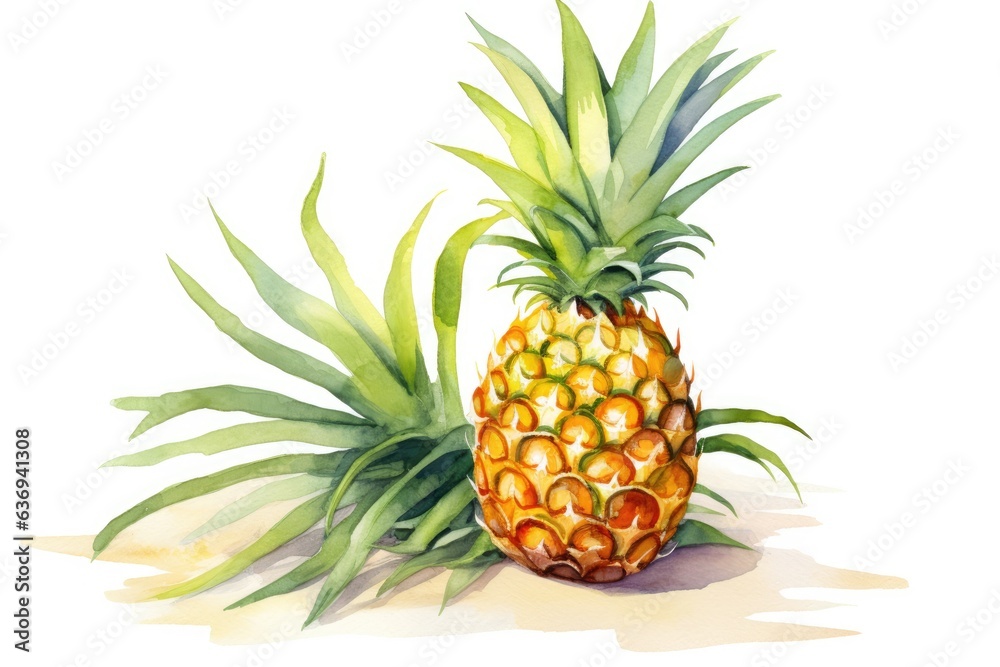 Fototapeta premium Illustration sweet pineapple close up.