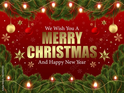 Vector merry christmas and happy new year 2024