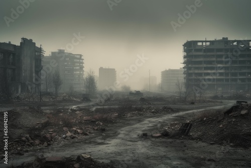 Desolate city. Generate Ai