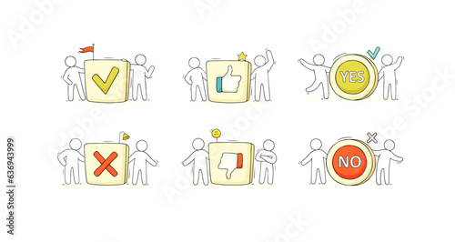 Icons of yes and no, tick and cross marks