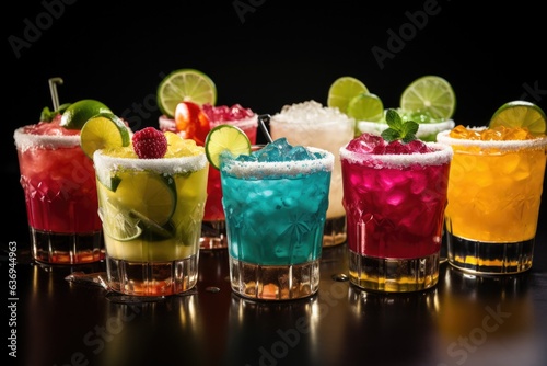Range of popular alcoholic cocktails 