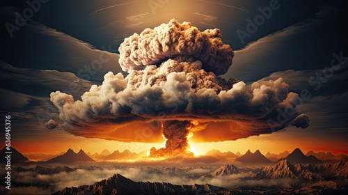 Nuclear bomb explosion photo