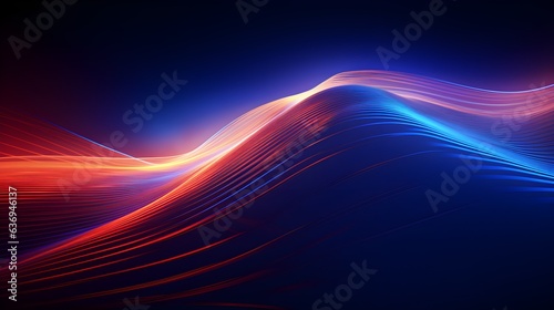 Ethereal Elegance translucent glass ribbon on a dark abstract background with dynamic holographic waves and glowing lines and iridescent design element for striking banner background and wallpaper