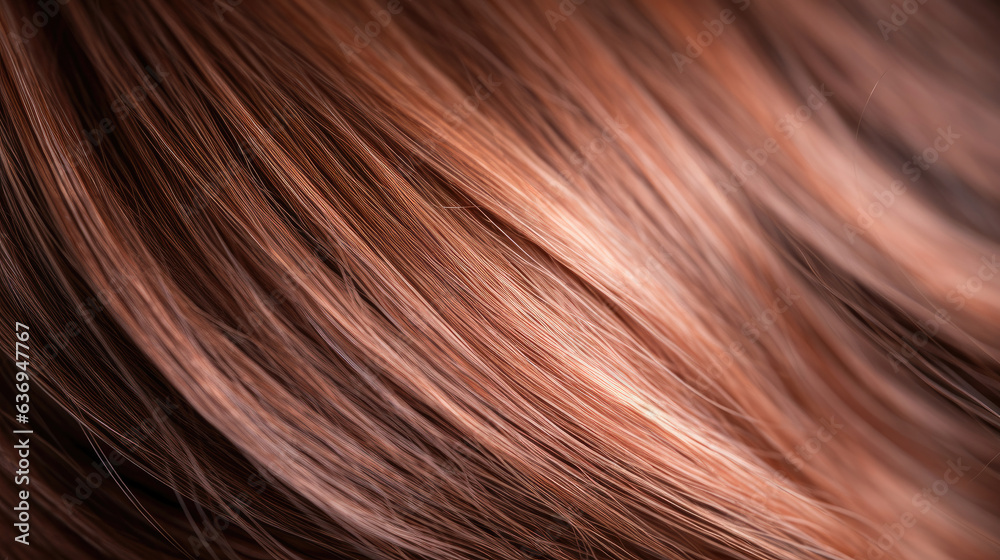 Fototapeta premium Beautiful healthy shiny hair texture with highlighted streaks. Generative Ai