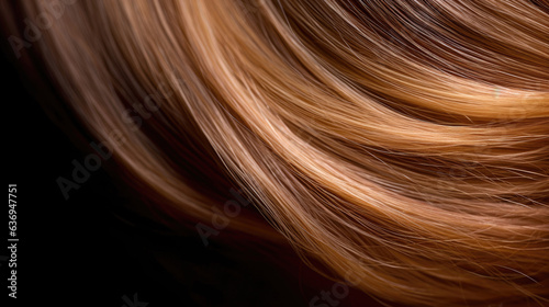 Beautiful healthy shiny hair texture with highlighted streaks. Generative Ai