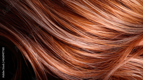 Beautiful healthy shiny hair texture with highlighted streaks.  Generative Ai