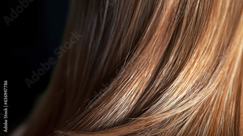 Beautiful healthy shiny hair texture with highlighted streaks. Generative Ai