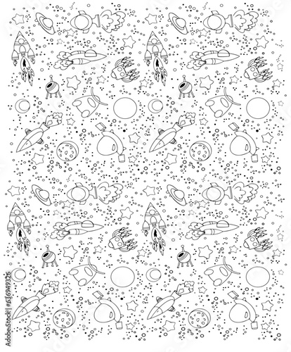 space, rocket, plane, star, ufo, flight , adventure, pattern, texture,vector, design, illustration, vintage, ornament, 