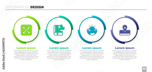 Set Archeology, Earth globe and book, core structure crust and Oilfield. Business infographic template. Vector