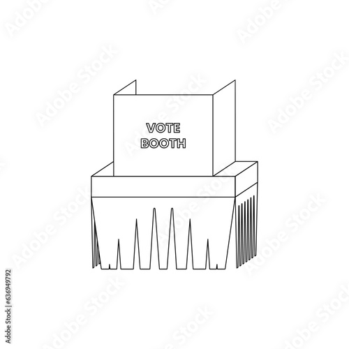 Vote booth icon in outline style. Vector illustration of election and voting design element in trendy style. Editable graphic resources for many purposes.
