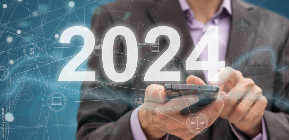 Concept of 2024 in business construction industry. Concept of 2024 in business construction industry.