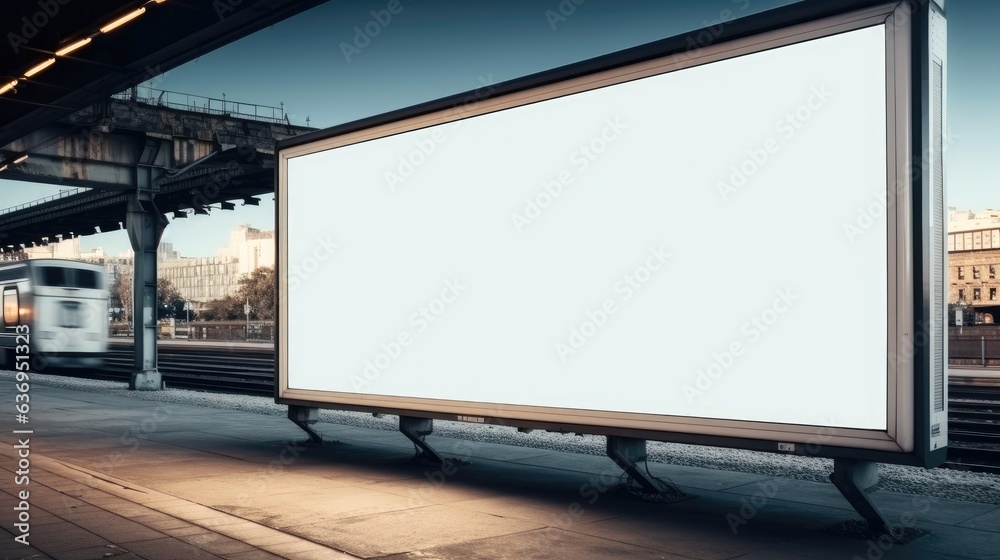 Blank billboard on street at city. Blank billboard on street at city.