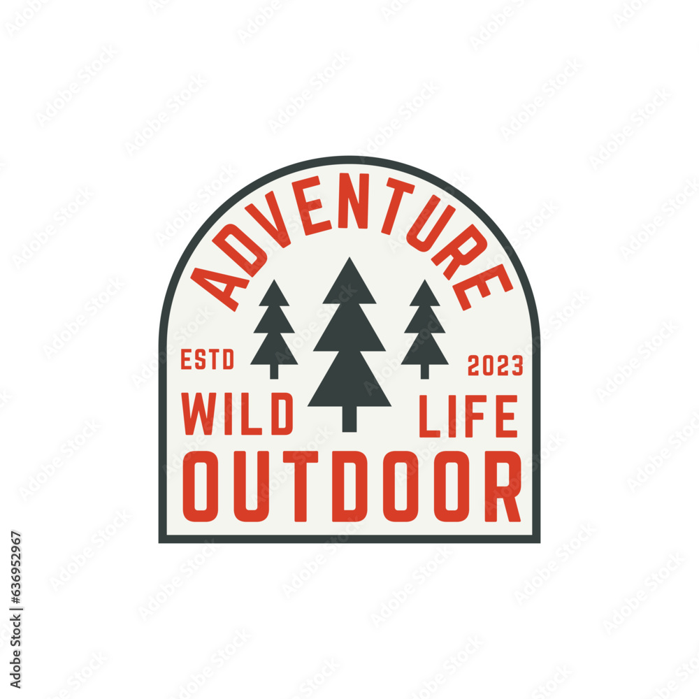 adventure outdoor vintage badge emblem label sticker. vector logo illustration