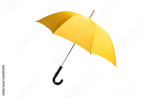 Yellow umbrella. isolated object, transparent background