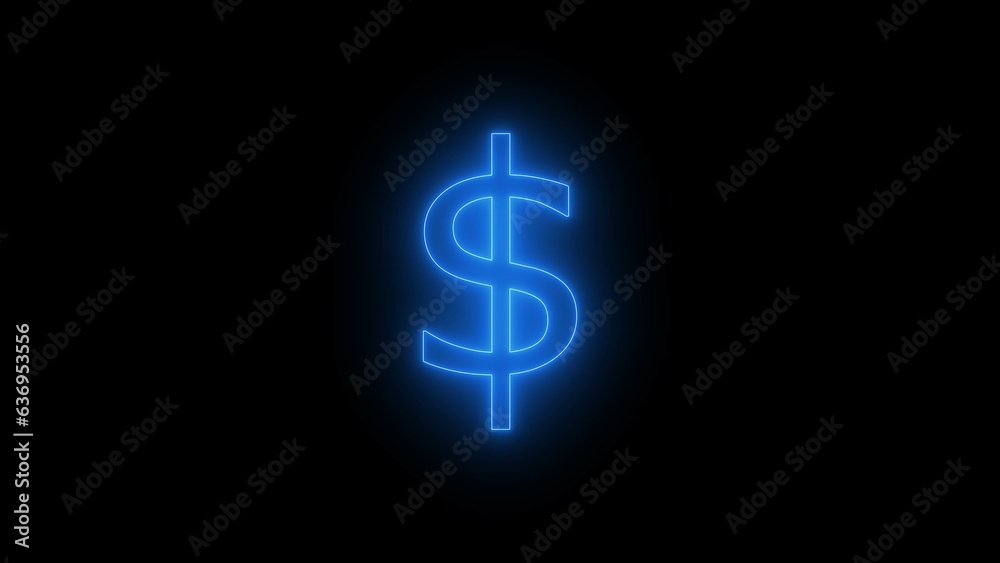 Neon dollar sign on a black background. Wealth, Success and Happy concept illustration. Neon dollar sign on a black background. Wealth, Success and Happy concept illustration.