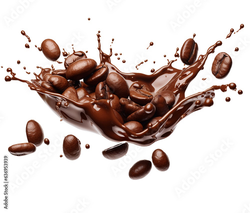 coffee beans splash