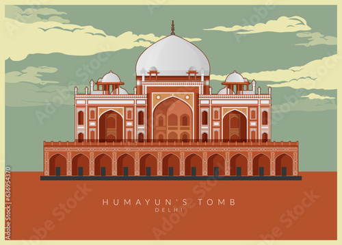 Humayun's Tomb - Delhi - Icon Illustration