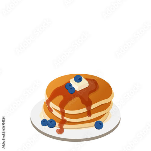 pancakes vector food pancakes with berries blueberries sweet illustration maple syrup plate of pancakes delicious food cartoon baking breakfast