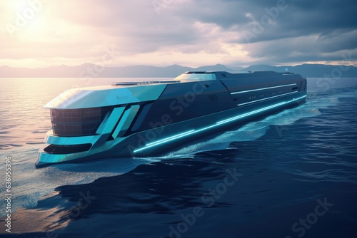 Futuristic cargo ship of the future. © YouraPechkin