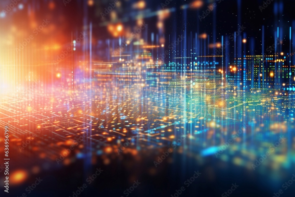 Fototapeta premium Abstract background of scientific and technological Big data. Generative AI