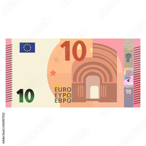 10 euro drawn in euctor style on a white background