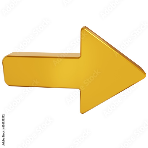 3d gold right arrow illustration