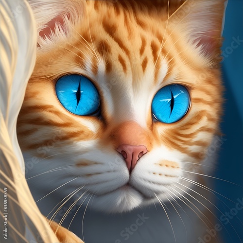 portrait of a cat with blue eyes