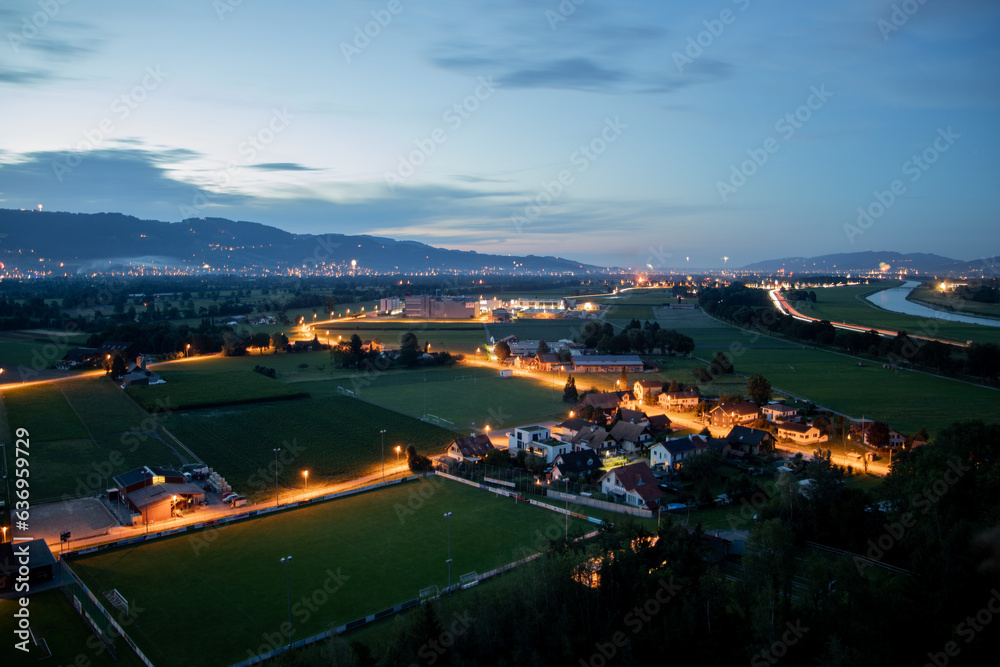 Rheintal bei Nacht