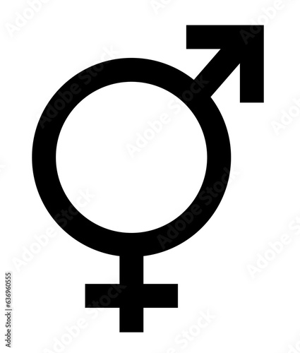 Woman and man sign symbol illustration, black on white background