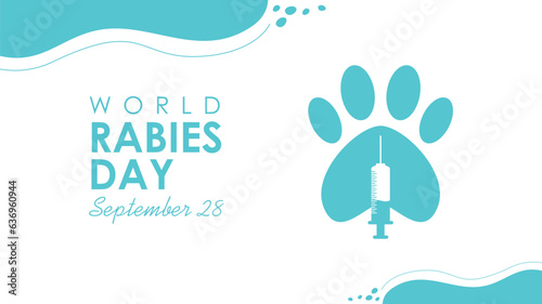 world rabies day banner template vector