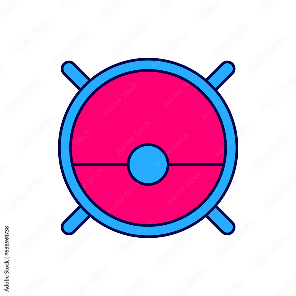 Filled outline Robot vacuum cleaner icon isolated on white background. Home smart appliance for automatic vacuuming, digital device for house cleaning. Vector Filled outline Robot vacuum cleaner icon isolated on white background. Home smart appliance for automatic vacuuming, digital device for house cleaning. Vector