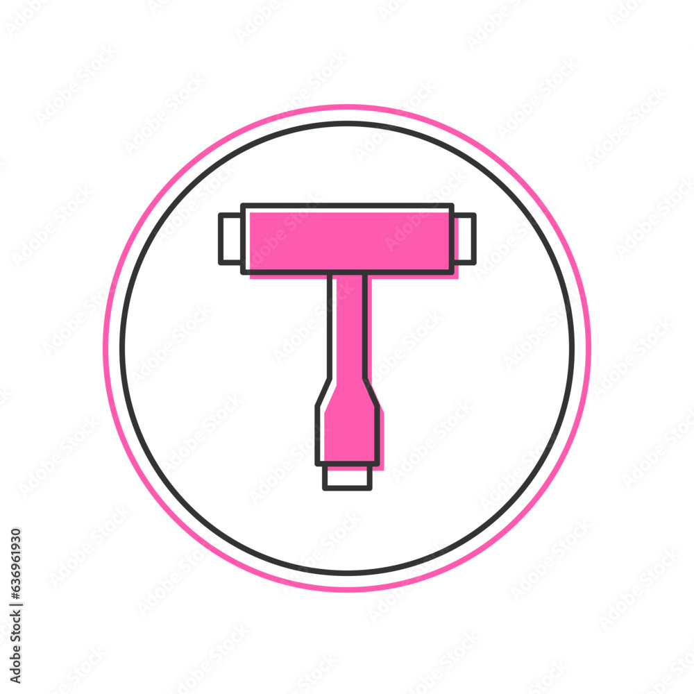 Filled outline Multi-Function All-In-One portable skate tool T-tool for skateboard, longboard, electric skateboard icon isolated on white background. Vector Filled outline Multi-Function All-In-One portable skate tool T-tool for skateboard, longboard, electric skateboard icon isolated on white background. Vector