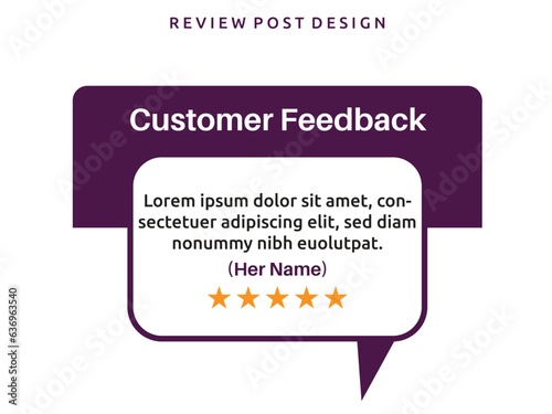 Vector customer feedback review post design template 