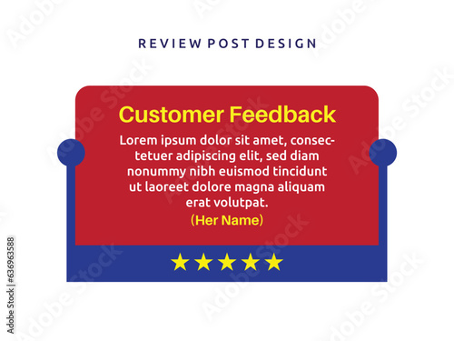 Vector customer feedback review post design template 