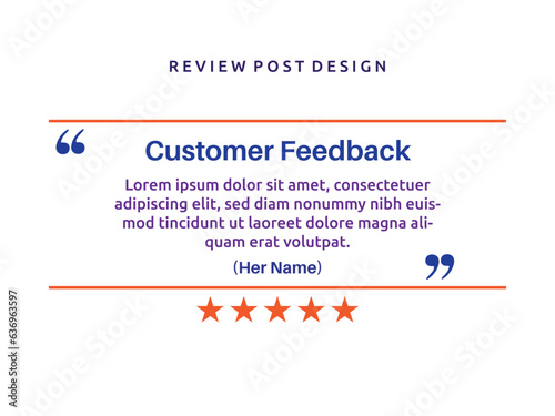 Vector customer feedback review post design template 