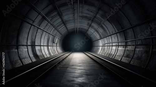 Science friction or railway tunnel on empty space for. Generative AI.