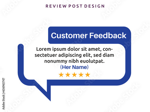 Vector customer feedback review post design template 