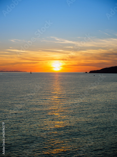 Sunset on the beach of Tuscany in Italy